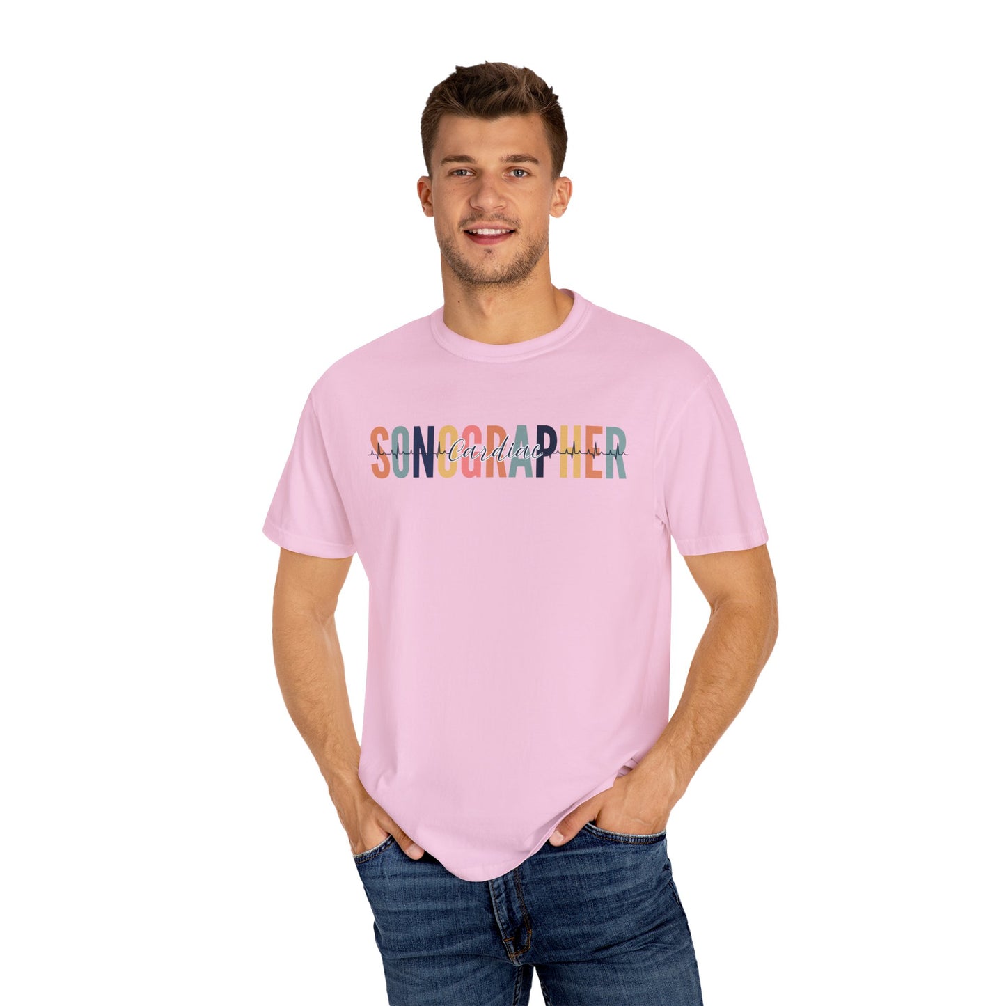 Cardiology EKG Sonographer Comfort Colors Tshirt, EKG , wear out or at work!