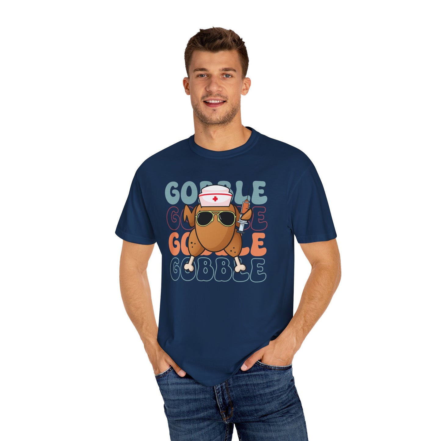 Funny gobble gobble turkey Thanksgiving Comfort colors tshirt