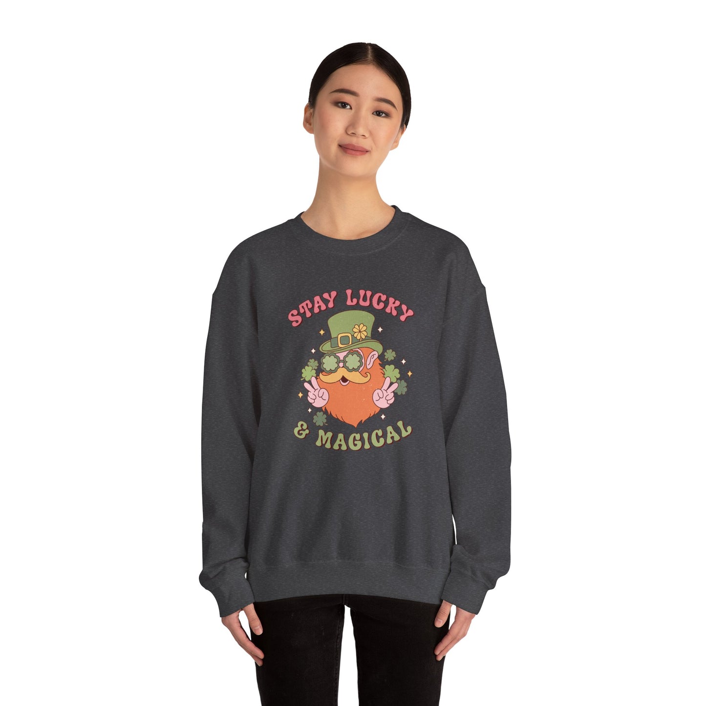 Stay Lucky and magical leprechaun Nurse St. Patricks Day Sweatshirt, RN sweatershirt, ER Nurse, NICU Nurse, PICU nurse, clover, lucky nurse sweatshirt.