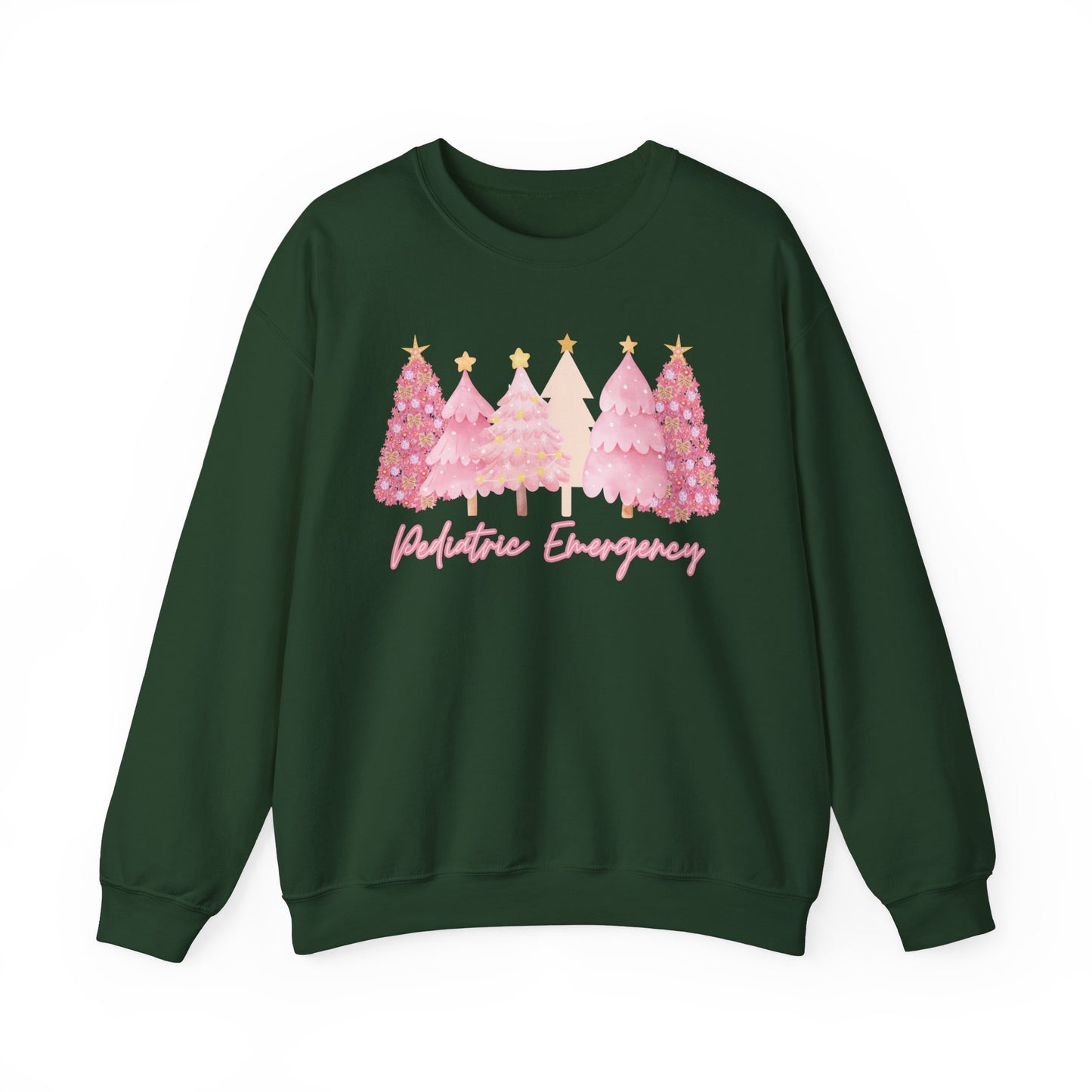 Cute pink Christmas Sweatshirt, pediatric emergency department ER Nurse Christmas sweater, Pediatric Nurse, Christmas Crew