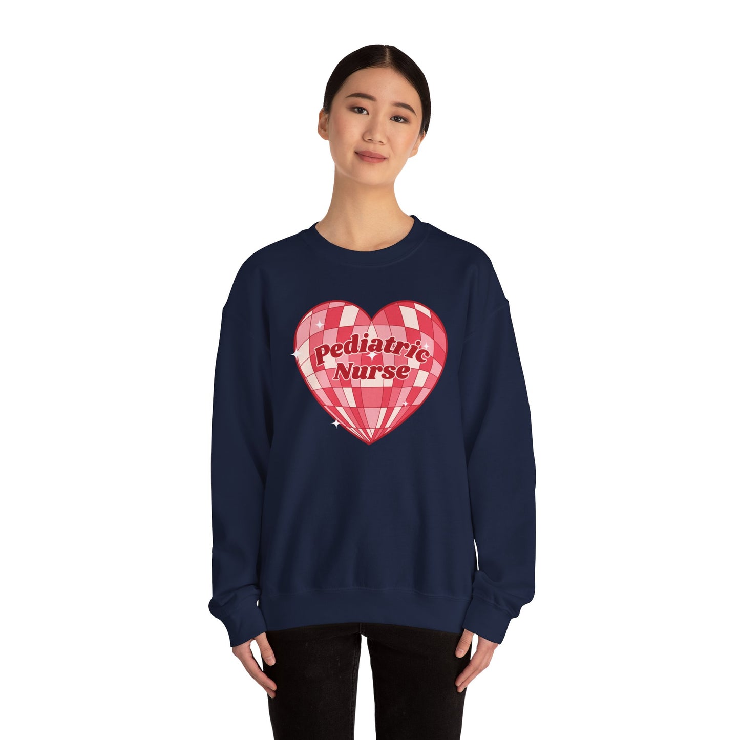 Retro Pediatric heart sweatshirt, perfect to match your unit this valentines Day! Gildan cozy sweatshirt !
