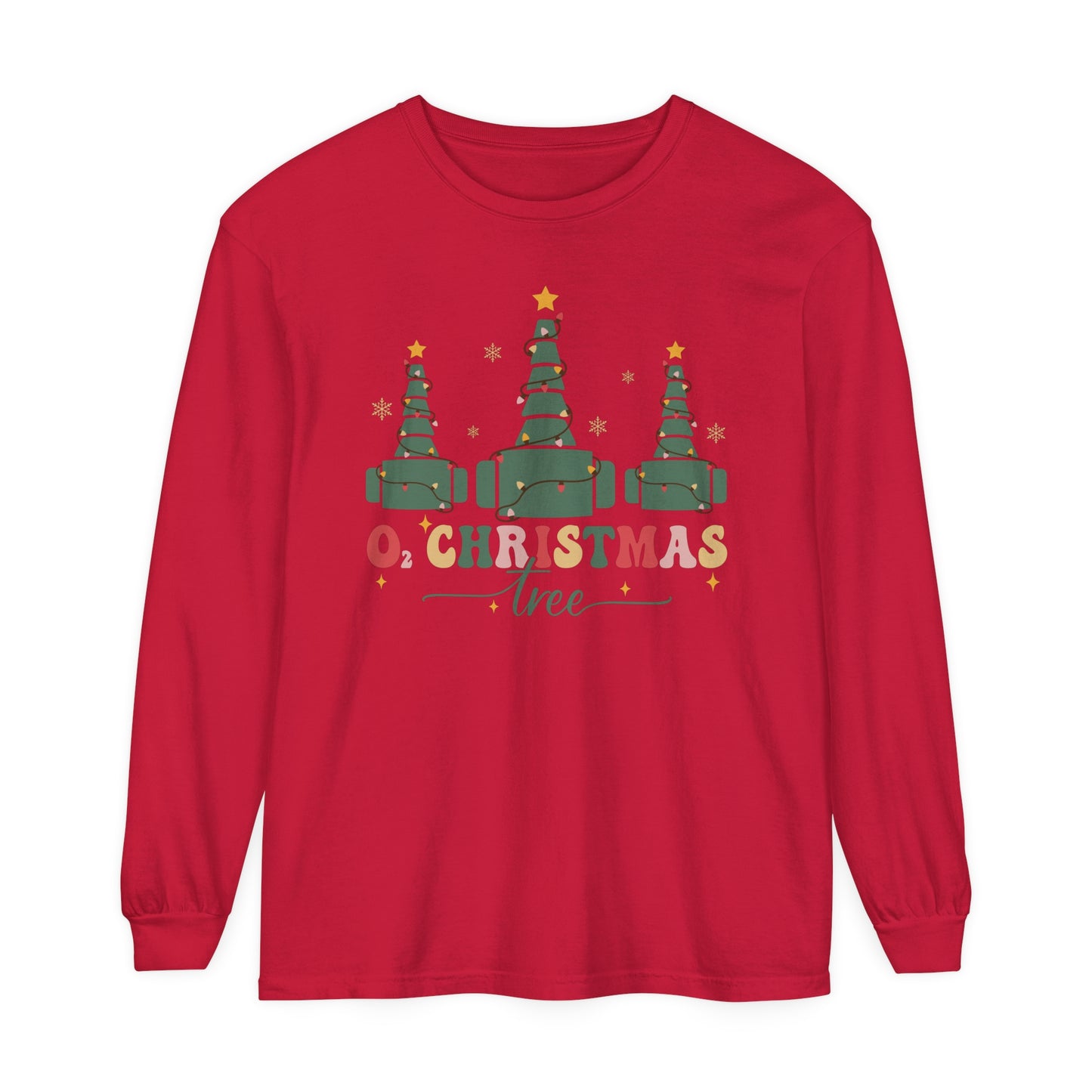 Christmas nurse shirt, Christmas O2 Christmas shirt, Christmas Long Sleeve, comfort colors, gift for nurses and respiratory therapist
