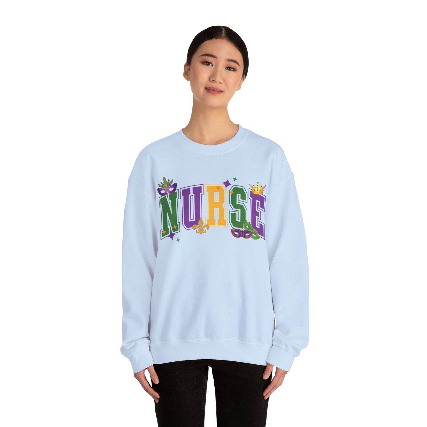 Mardi Gras Nurse Gildan Sweatshirt