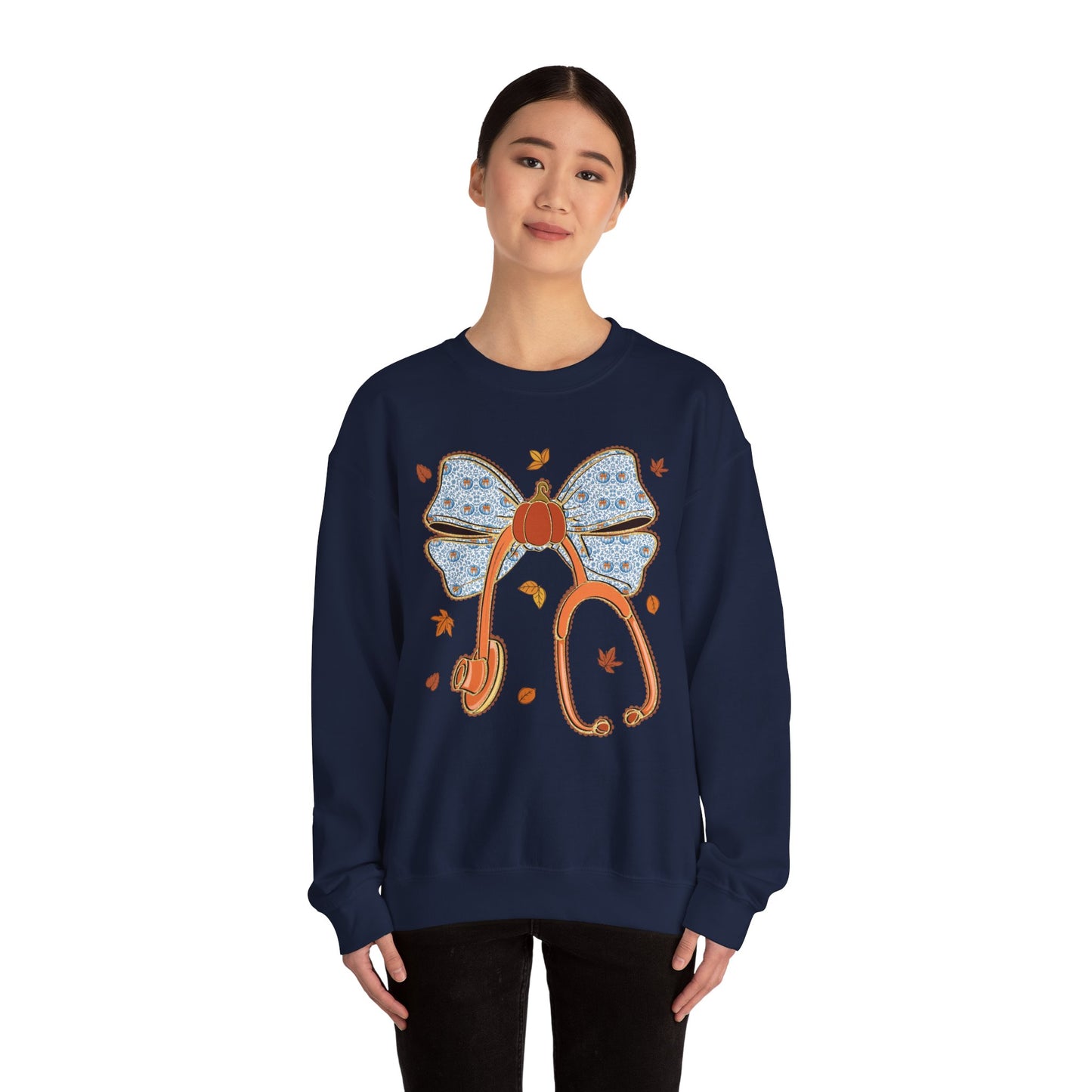 Nurse pumpkin stethoscope Fall gildan comfy sweatshirt, thanksgiving nurse sweatshirt