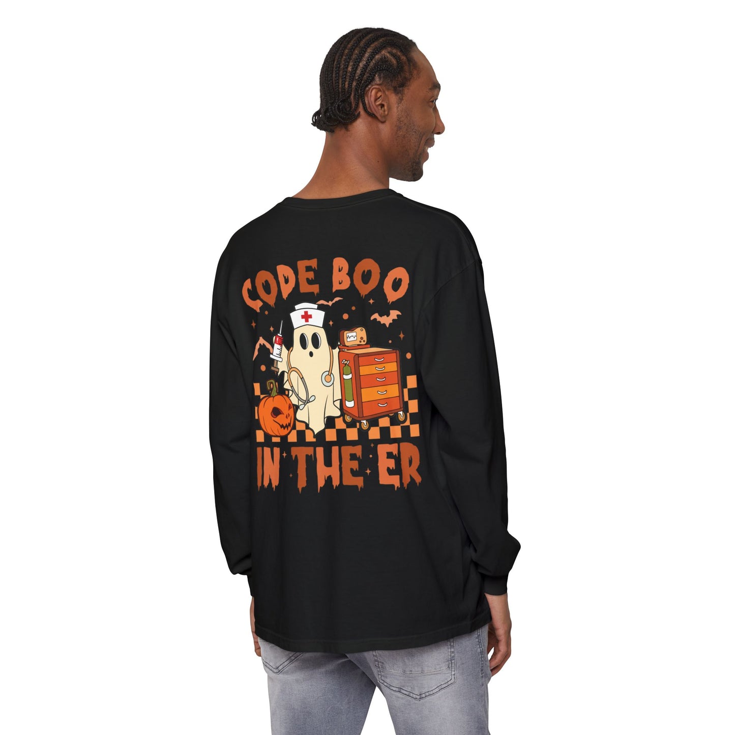 Code Boo in the ER, pediatric nurse Halloween shirt,, Comfort colors ghost nurse shirt, Peds nurse , Spooky nurse shirt