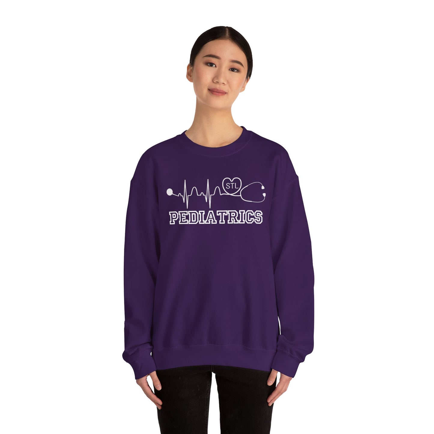 STL Pediatrics RN Comfy Gildan Sweatshirt, EKG STL love, wear out or at work!