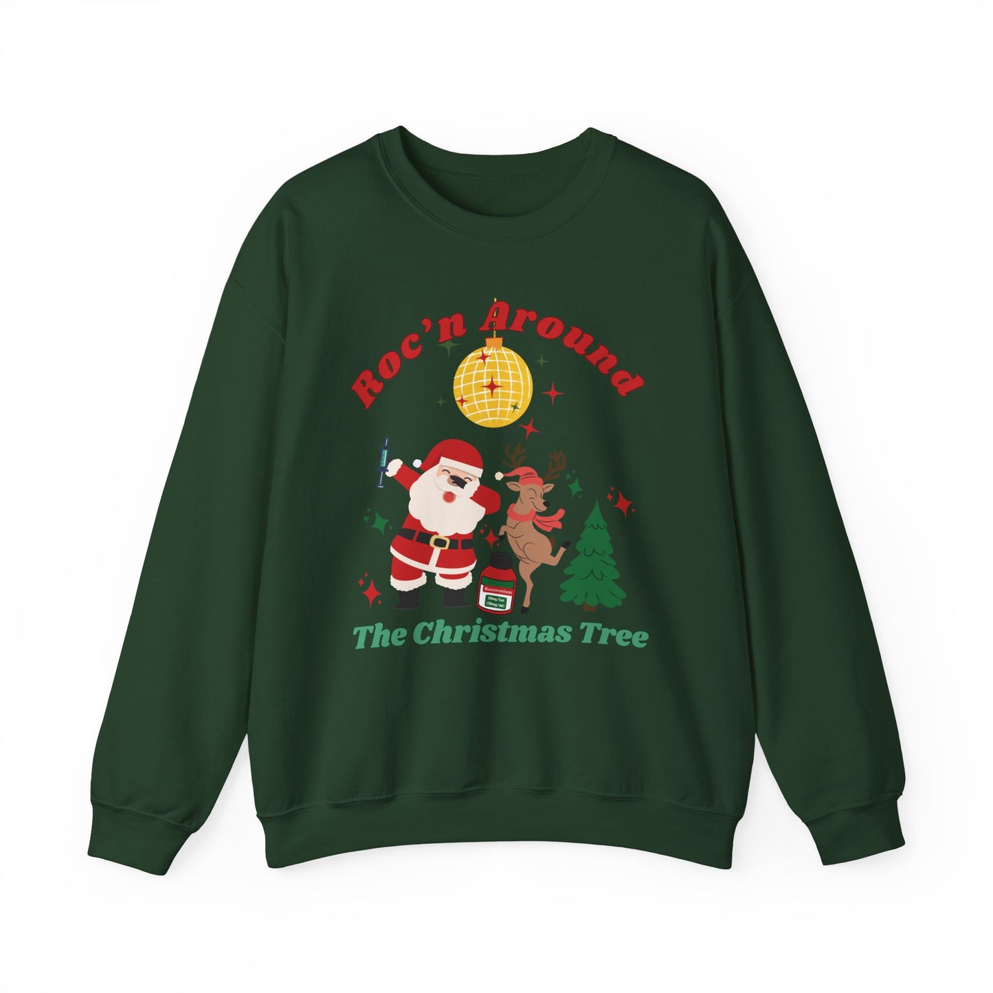 Funny Christmas Nurse Sweatshirt, ICU nurse sweatshirt, Emergency room nurse sweatshirt, Holiday Sweatshirt, dancing santa and reindeer