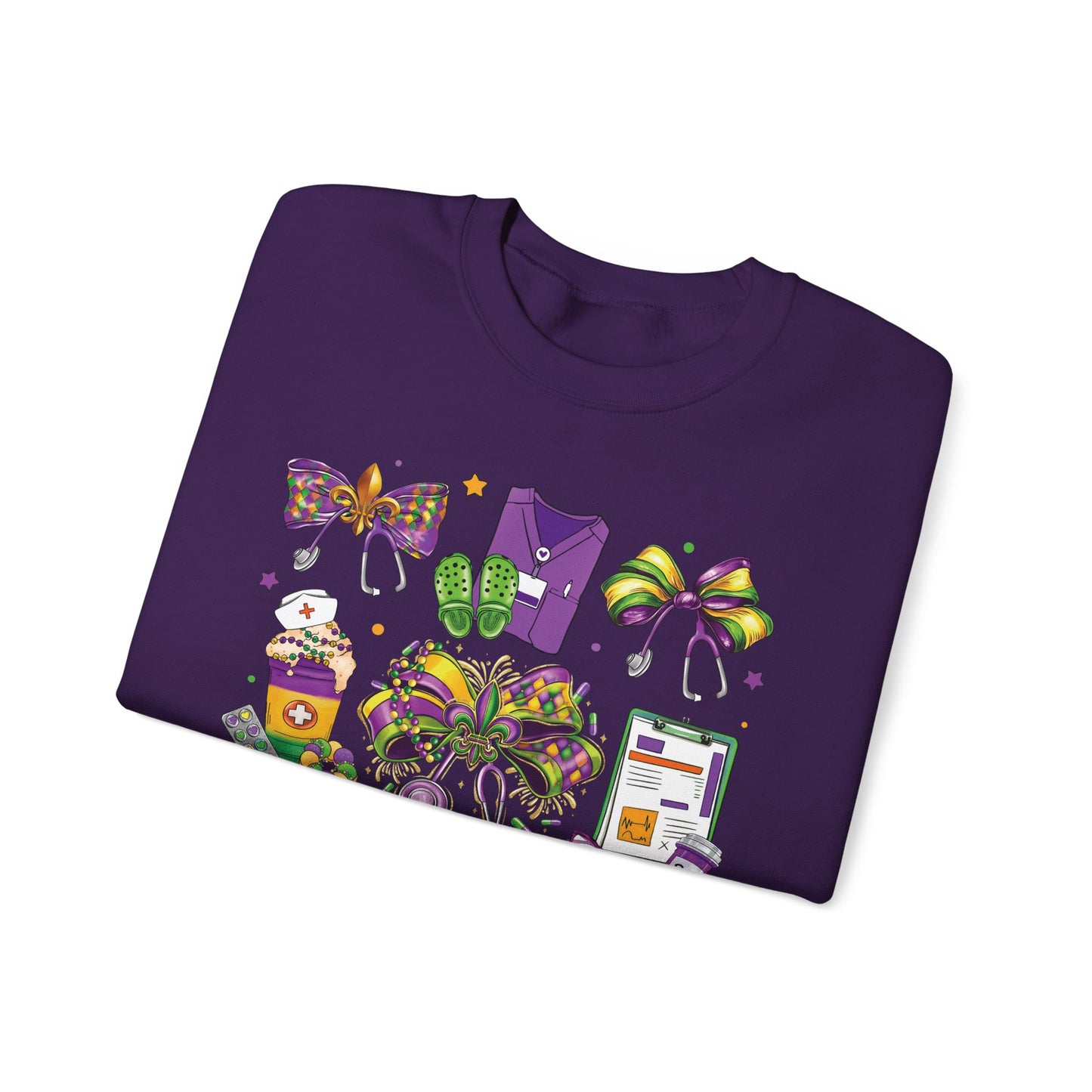 Mardi Gras Nurse Gildan Sweatshirt