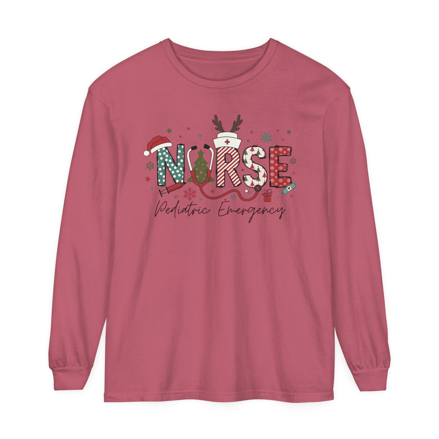 Pediatric Christmas sweatshirt, Festive shirt,Nurse Christmas Long Sleeve, comfort colors, perfect for groups!