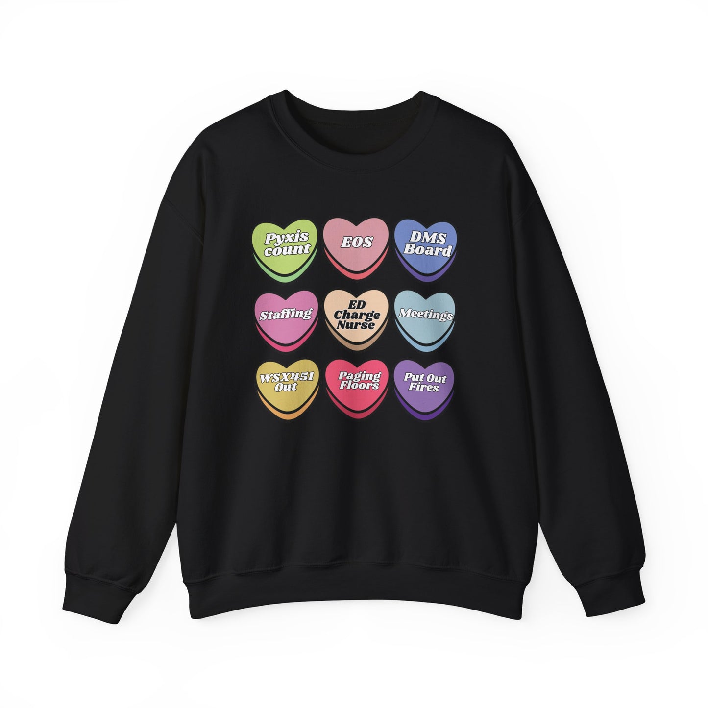 ED Charge Candy heart sweatshirt, perfect for Valentines Day ! Customize for your unit !