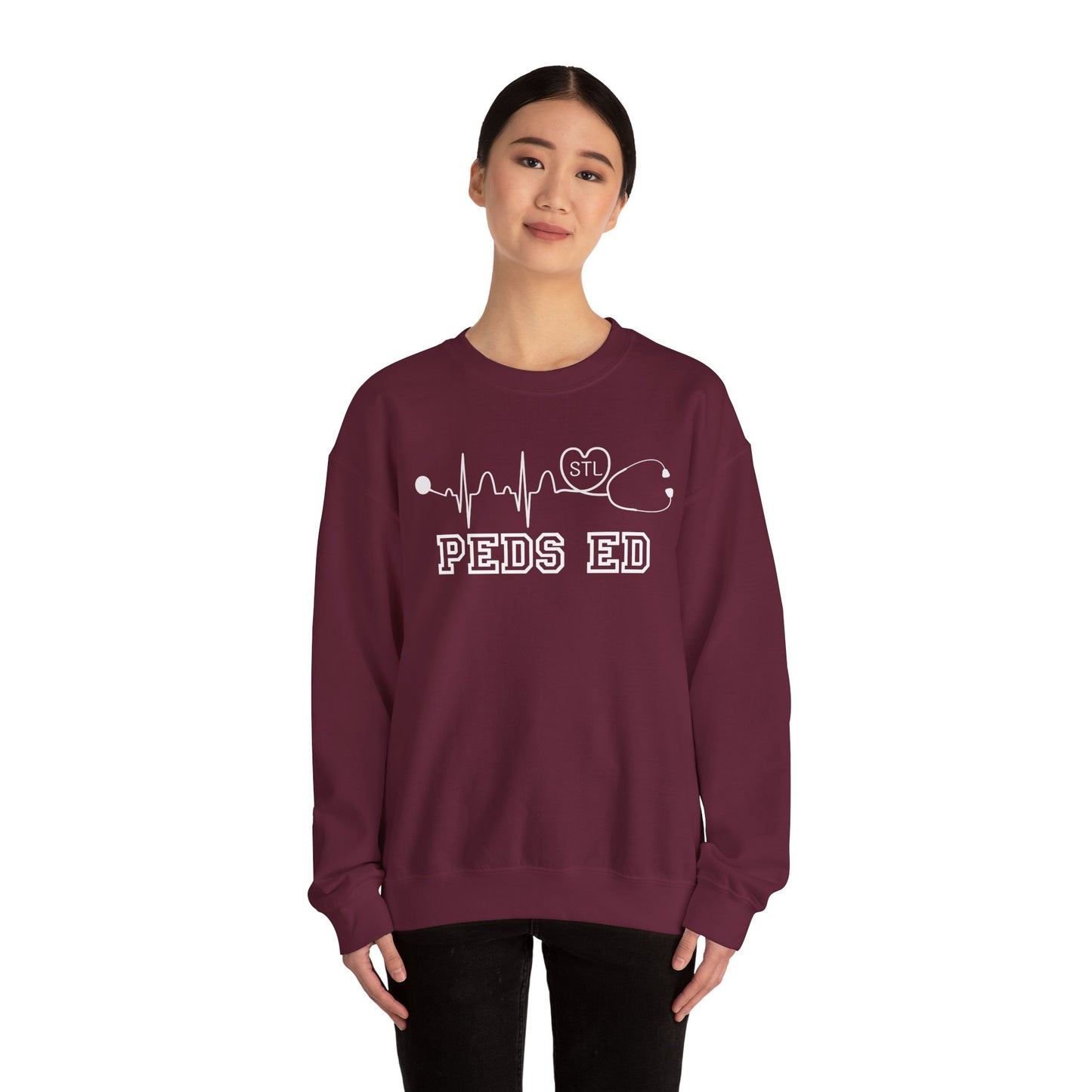 STL PEDS ED Sweatshirt-white lettering