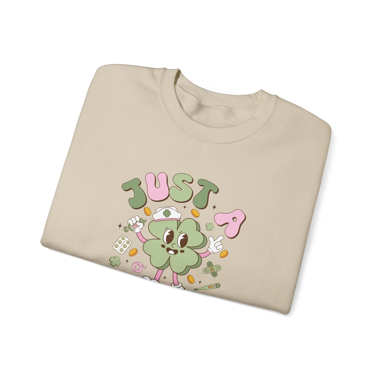 Just a little pinch Adorable Nurse St. Patricks Day Sweatshirt,  RN sweatershirt, ER Nurse, NICU Nurse, PICU nurse, clover, lucky nurse sweatshirt.