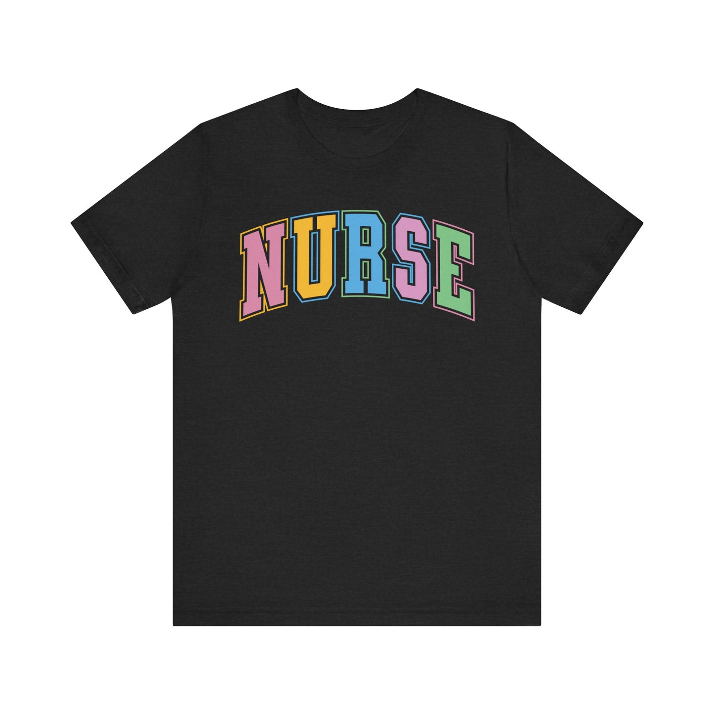 Multi Color Nurse Varsity Letter Tshirt, NICau, PICU, emergency department, labor and delivery