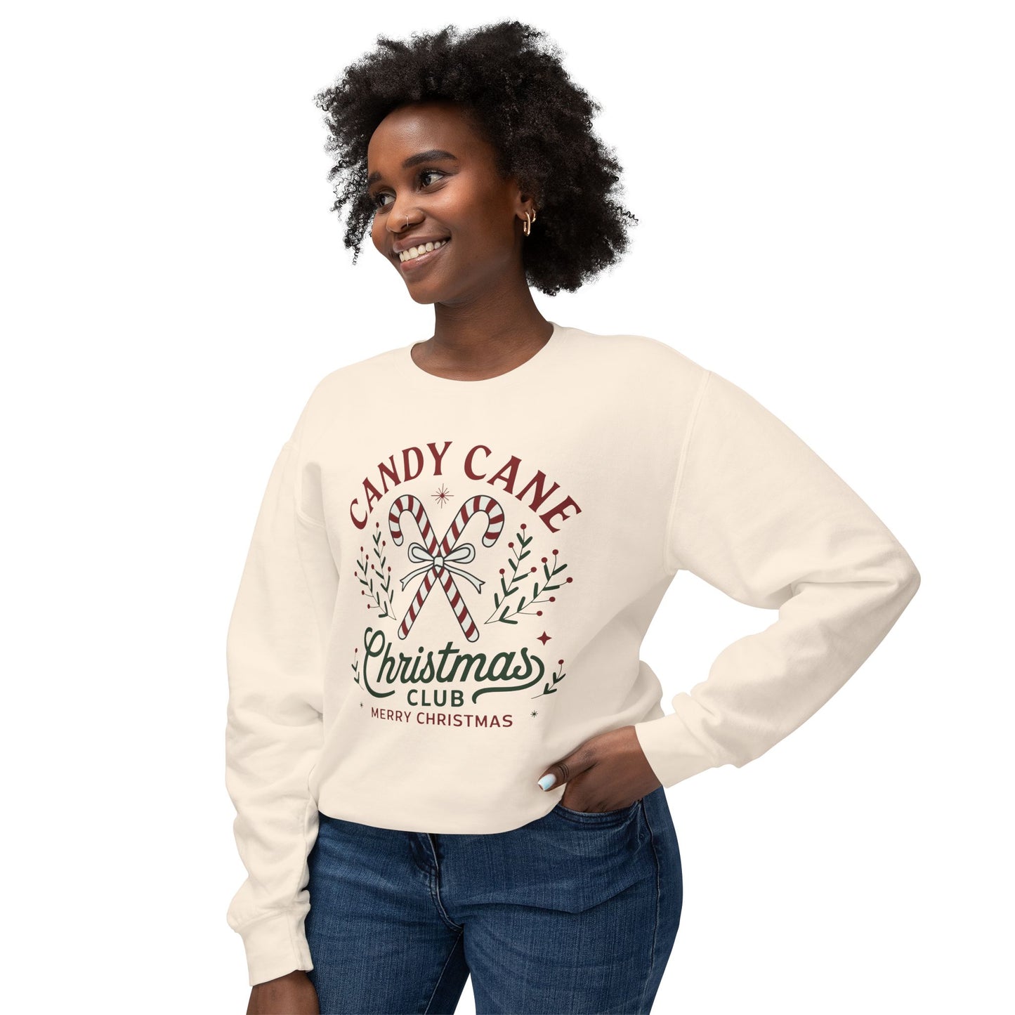 Christmas Candy Cane Christmas Club sweatshirt, Cute Christmas comfort colors sweatshirt