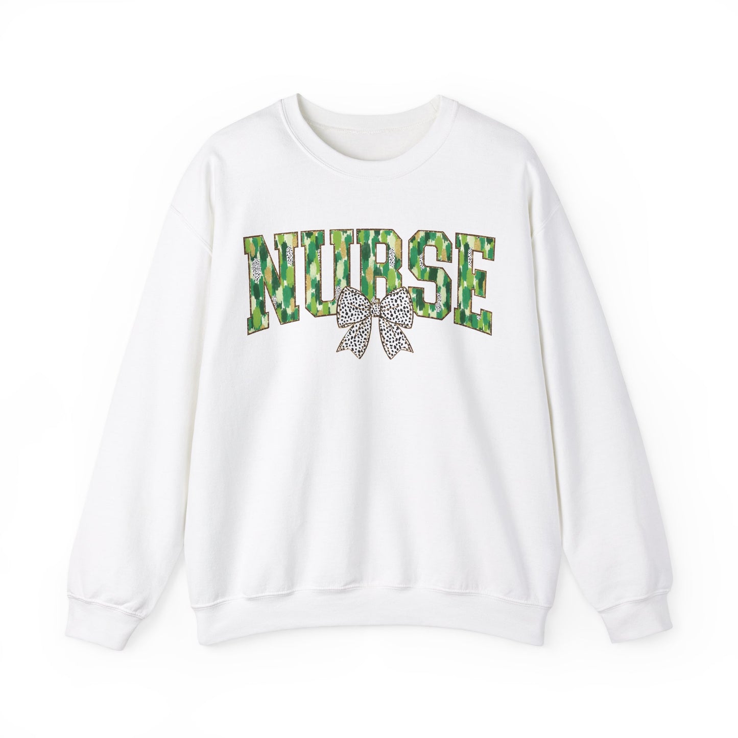Nurse St. Patricks Day Sweatshirt Coquette Bow,  RN sweatershirt, ER Nurse, NICU Nurse, PICU nurse, clover, lucky nurse sweatshirt.