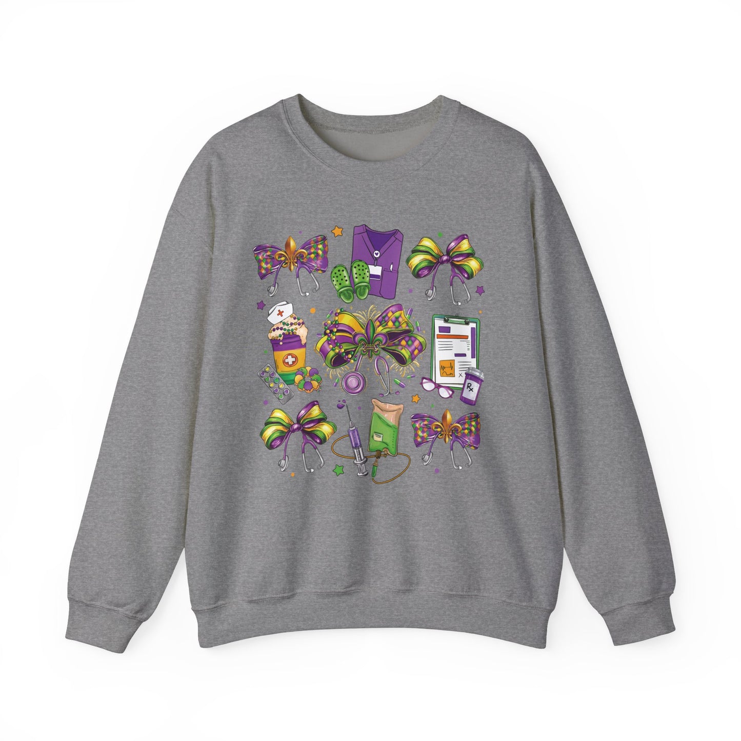 Mardi Gras Nurse Gildan Sweatshirt