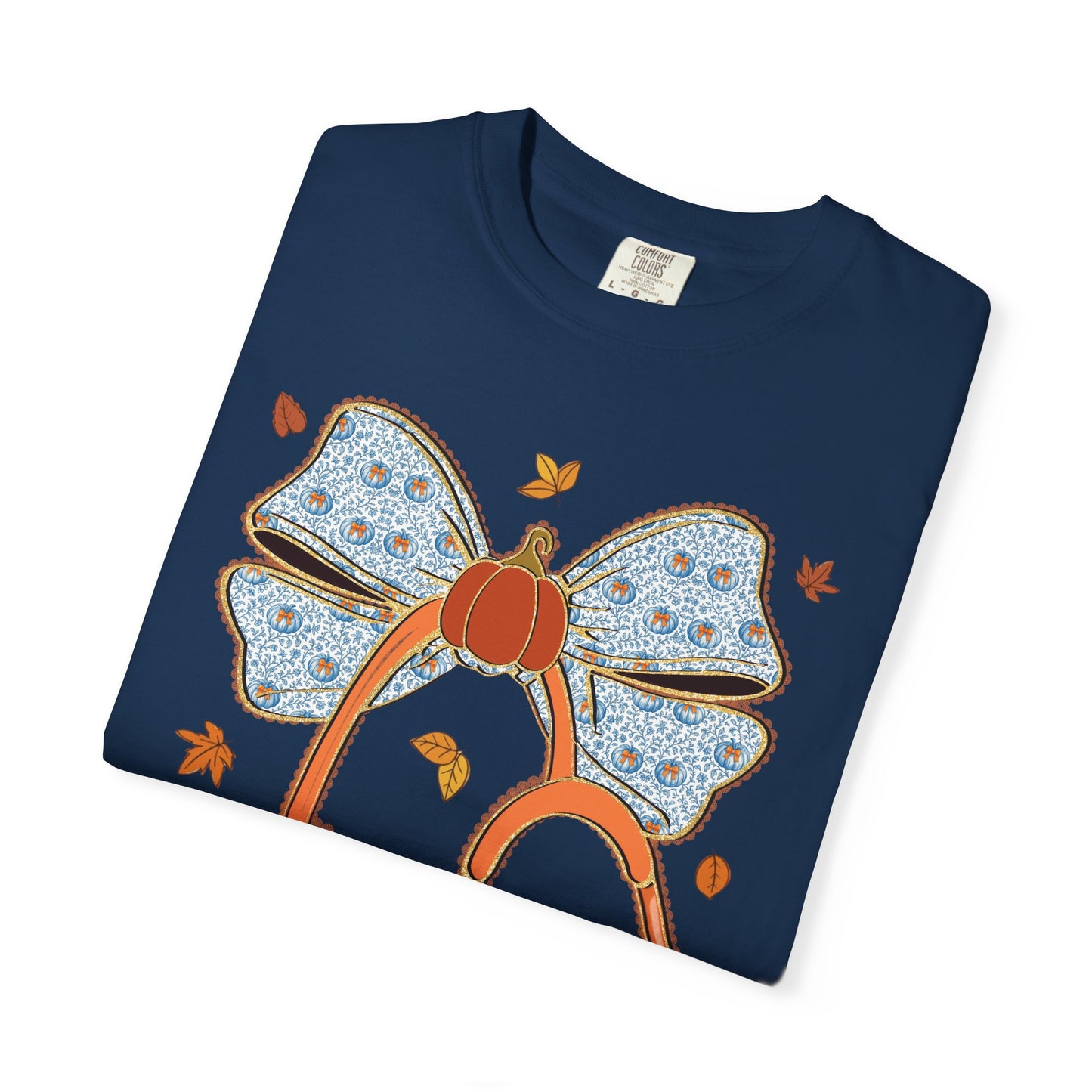 Stethoscope Bow PedsNurse Stethoscope heart, fall shirt, gift for nurse,cute holiday shirt, comfort colors, thanksgiving shirt