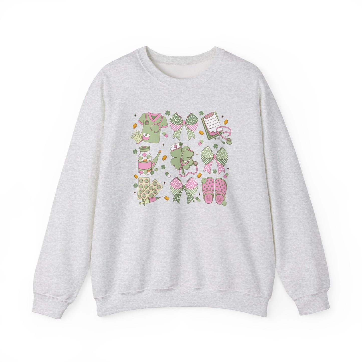 Adorable Nurse St. Patricks Day Sweatshirt,  RN sweatershirt, ER Nurse, NICU Nurse, PICU nurse, clover, lucky nurse sweatshirt.