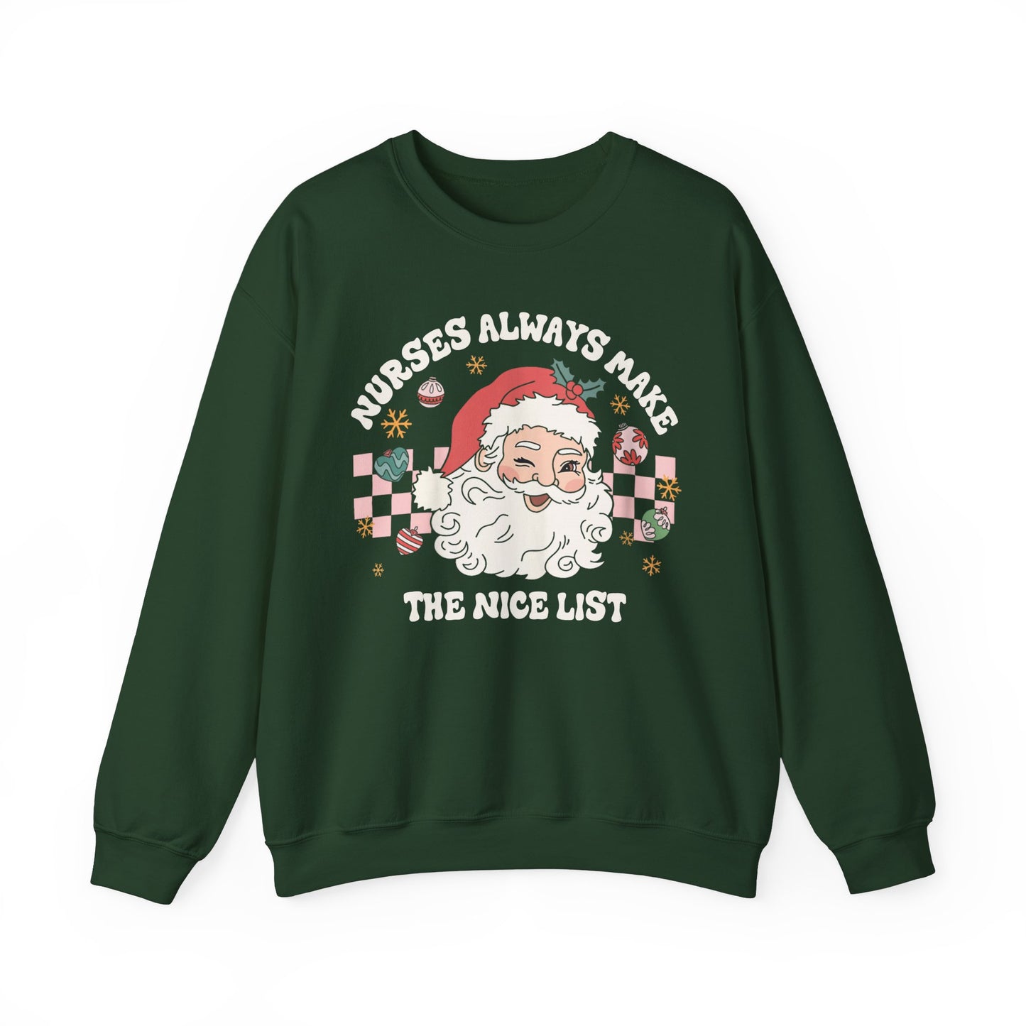 Funny Christmas Nurse Sweatshirt,  Pediatric Nurse sweatshirt,  Santas Nice List, ED Nurse, PICU nurse, NICU Nurse, Santa Sweatshirt