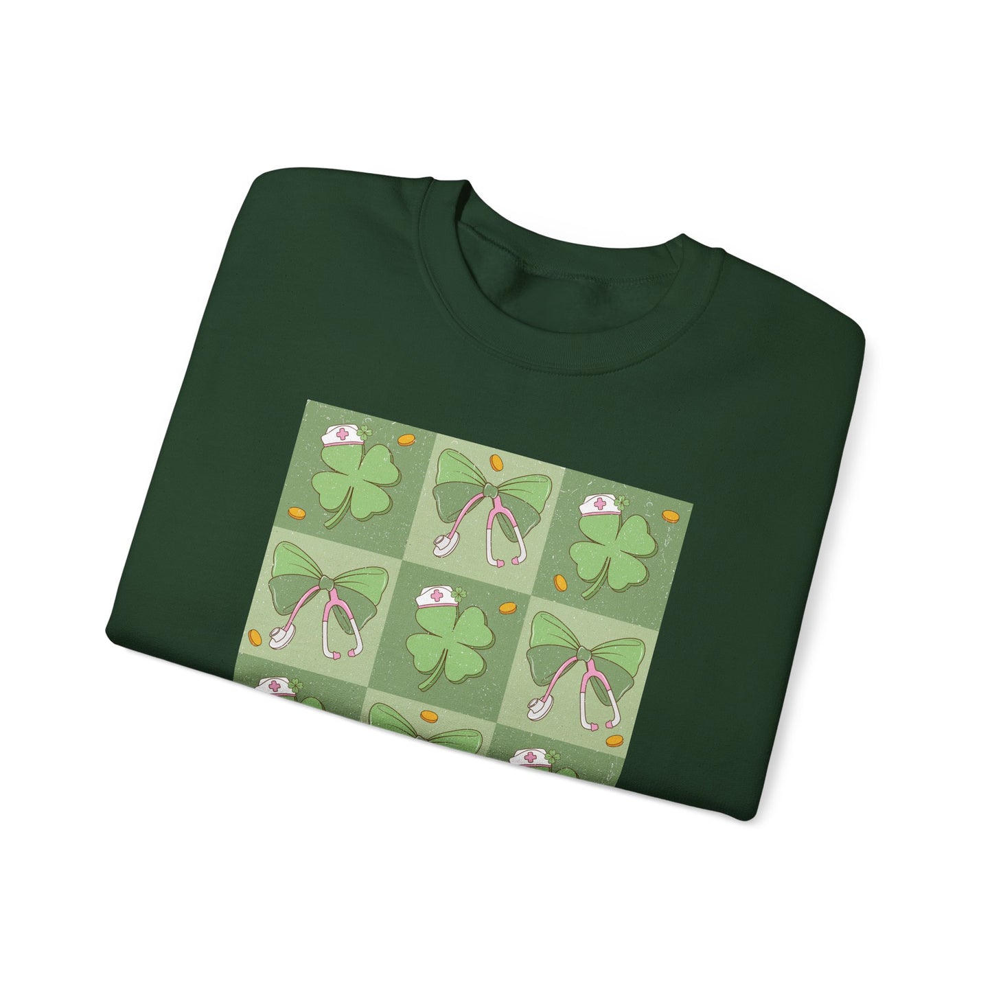 Cute Plaid Nurse St. Patricks Day Sweatshirt,  RN sweatershirt, ER Nurse, NICU Nurse, PICU nurse, clover, lucky nurse sweatshirt.