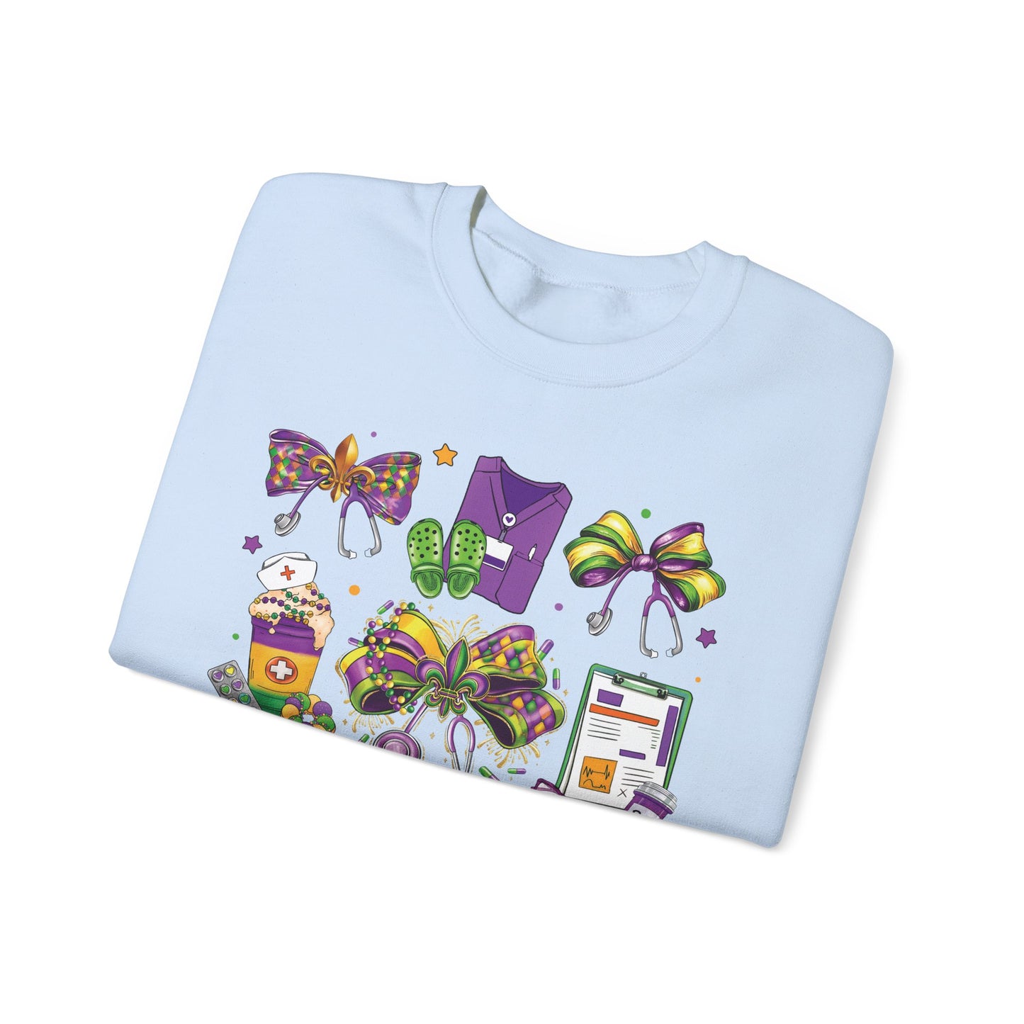 Mardi Gras Nurse Gildan Sweatshirt
