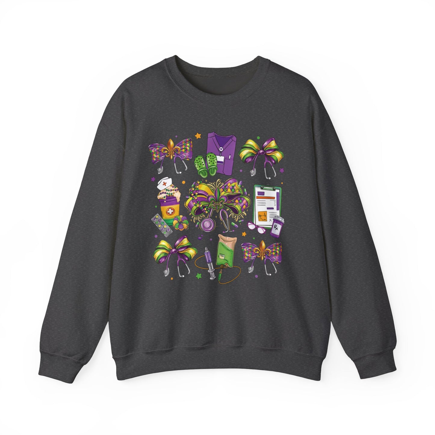 Mardi Gras Nurse Gildan Sweatshirt