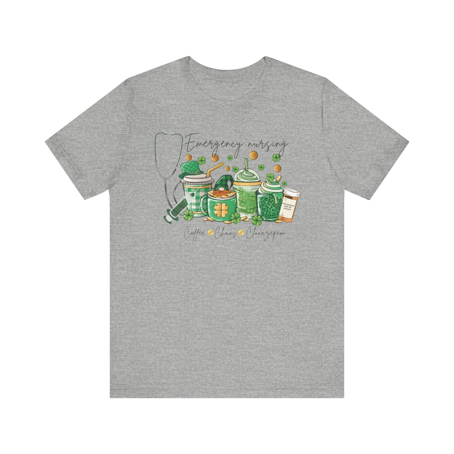 Emergency nurse Coffee Chaos St Patrick’s Day Shirt