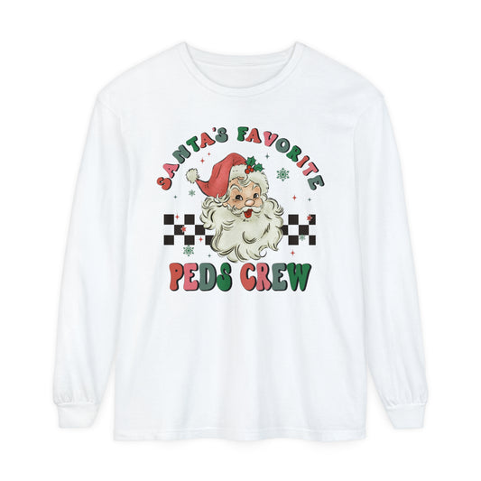 Pediatric Nurse Christmas Long Sleeve Shirt, Santa shirt, Nurse Christmas, Christmas comfort colors, Pediatric Department shirt