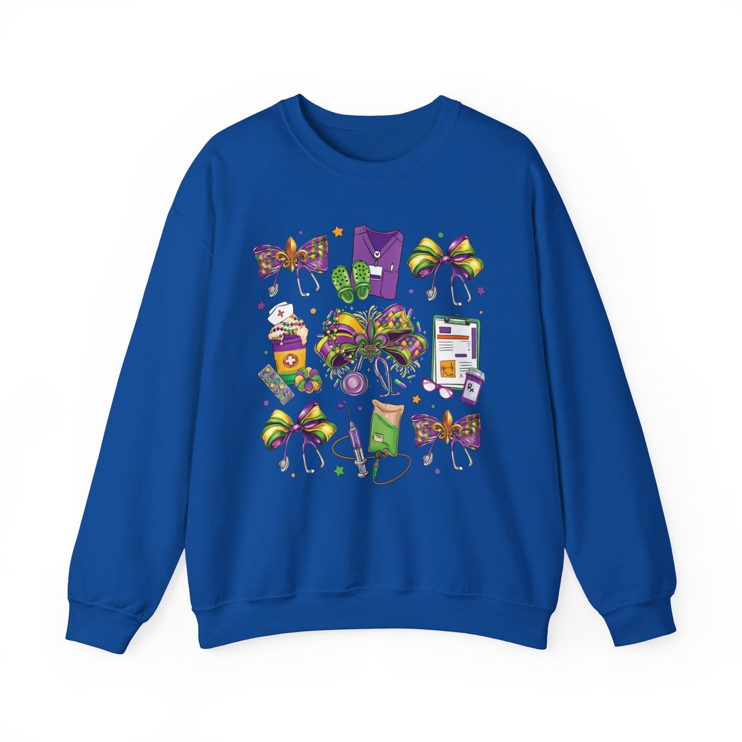 Mardi Gras Nurse Gildan Sweatshirt