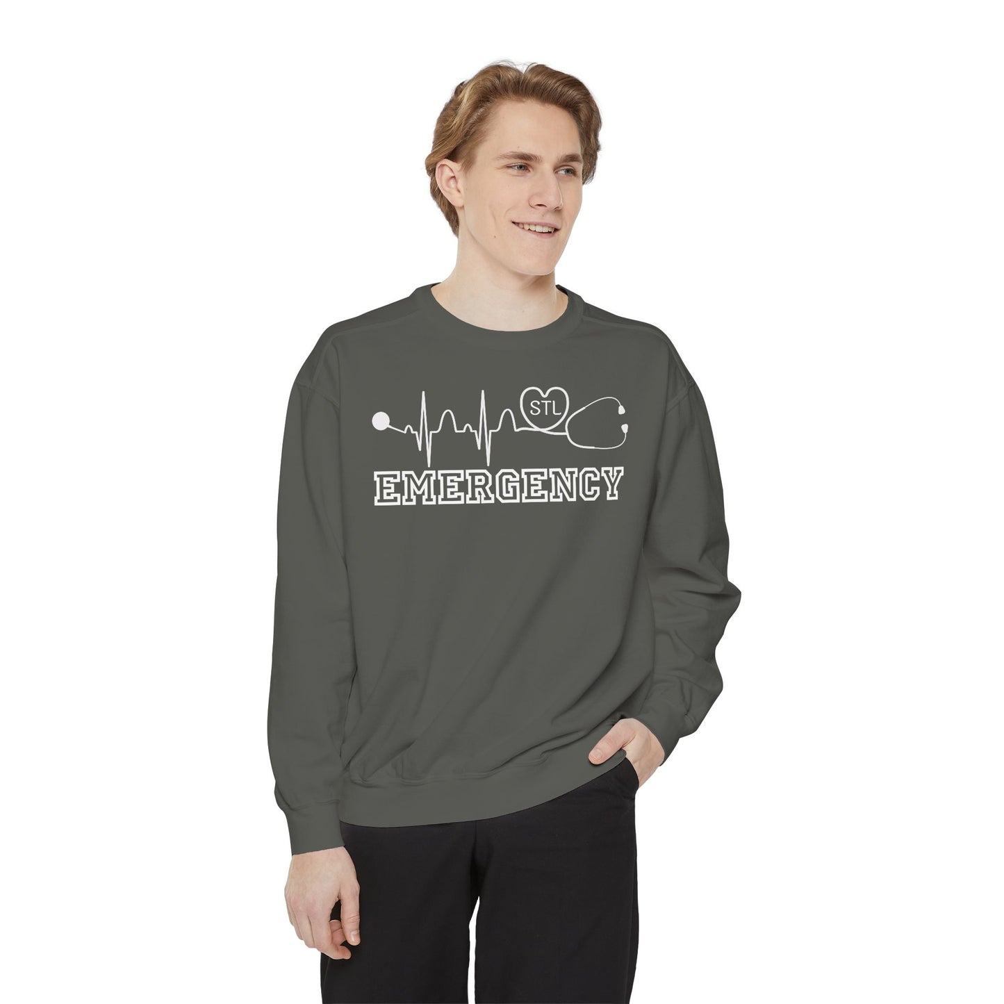 STL Emergency Room Comfort Colors Sweatshirt, EKG STL  love, wear out or at work!