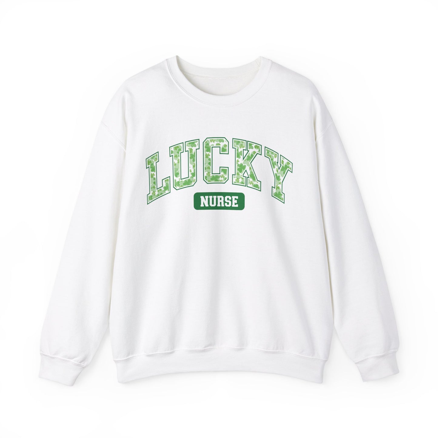 Nurse St. Patricks Day Sweatshirt, rn sweater, ER Nurse, NICU Nurse, PICU nurse, clover, lucky nurse sweatshirt.