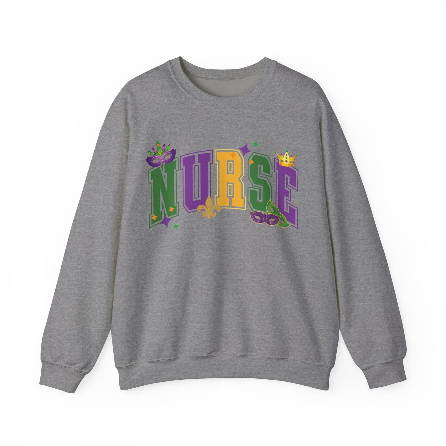 Mardi Gras Nurse Gildan Sweatshirt