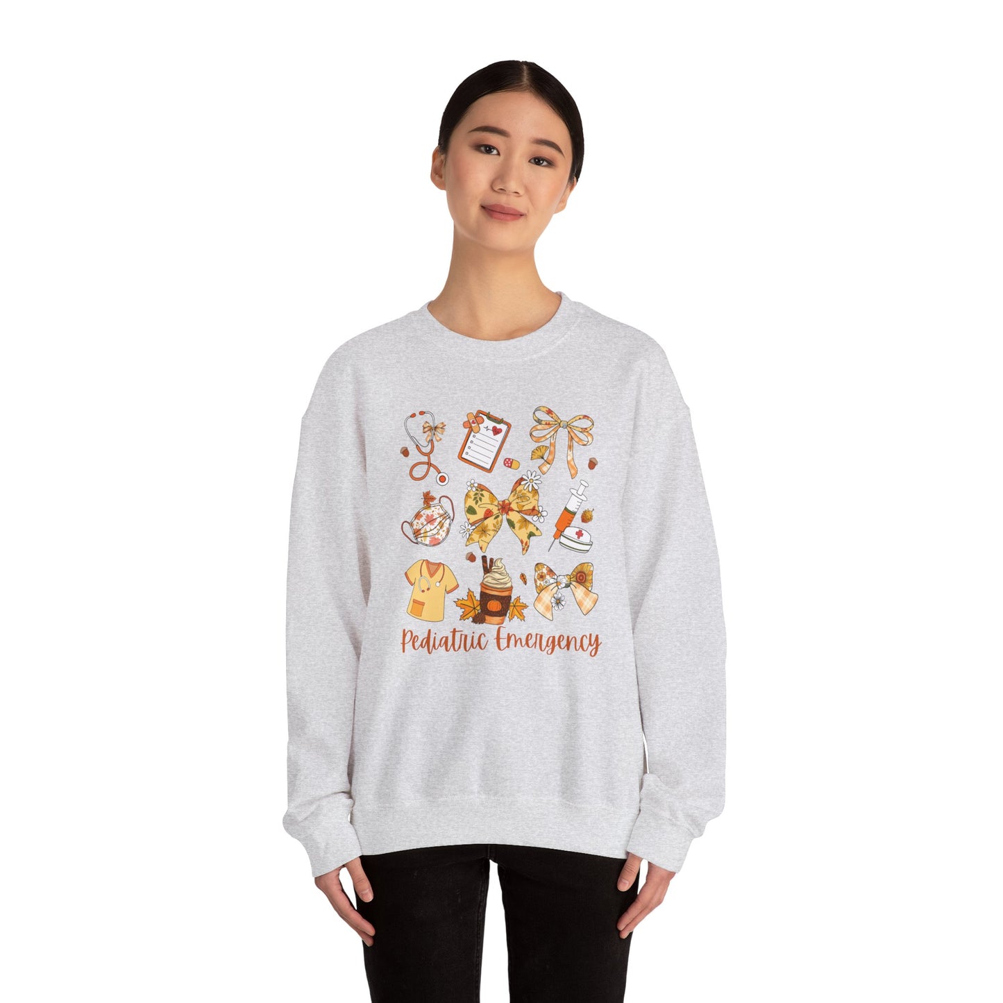 Cute Fall Pediatric Emergency Sweatshirt for all Fall Months, Nurse shirt, gift for nurse, coquette bow, everything fall