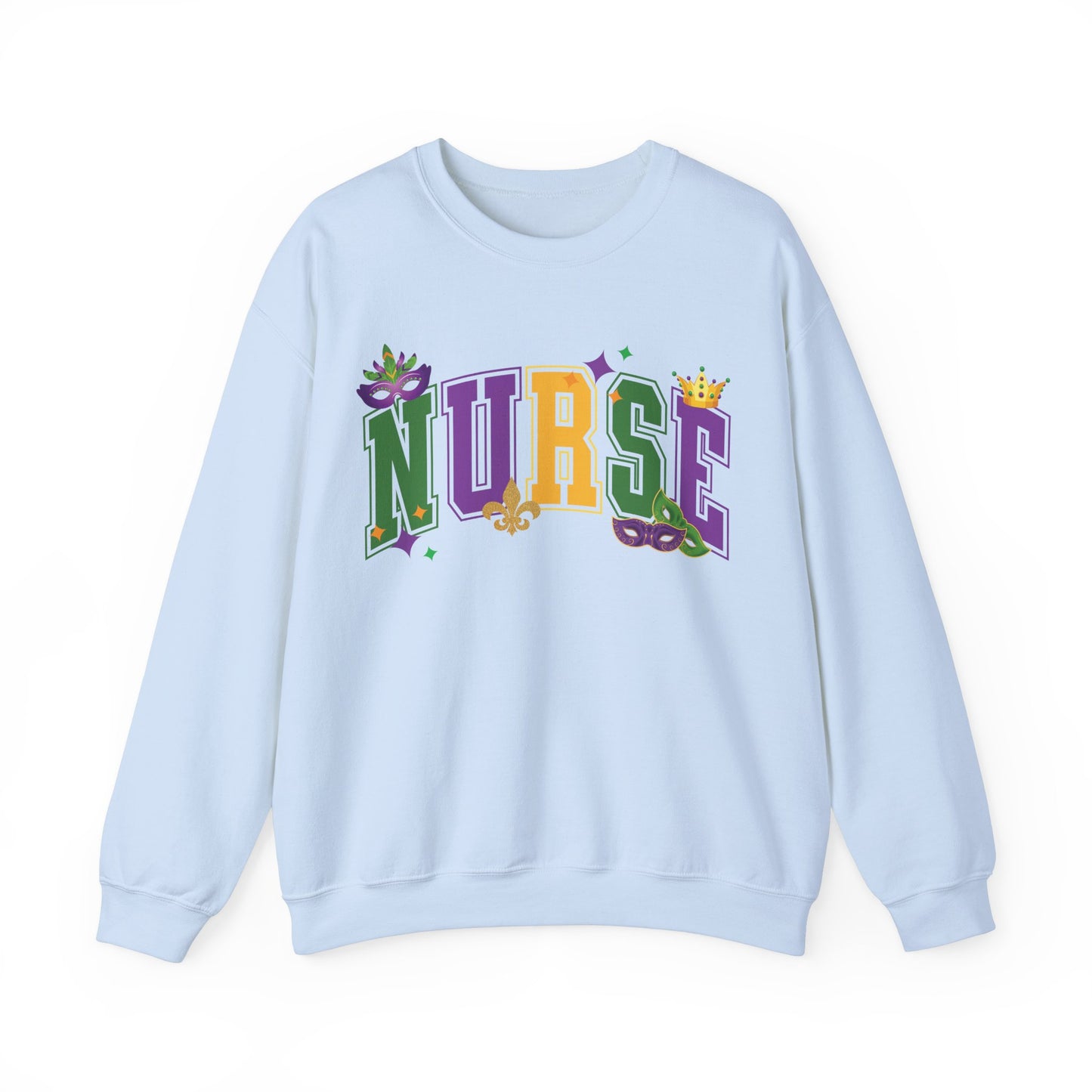 Mardi Gras Nurse Gildan Sweatshirt