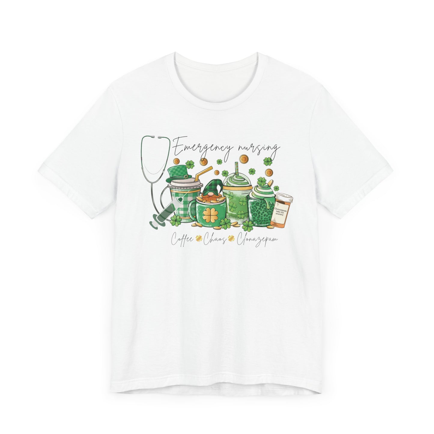 Emergency nurse Coffee Chaos St Patrick’s Day Shirt