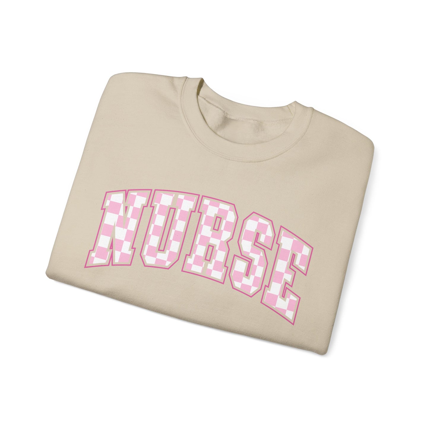 Retro Checkered Pink Nurse Gildan Sweatshirt