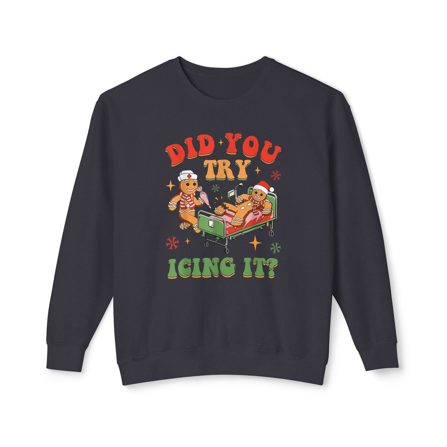 Did you try Icing It ? Comfort colors nurse funny Christmas sweater!