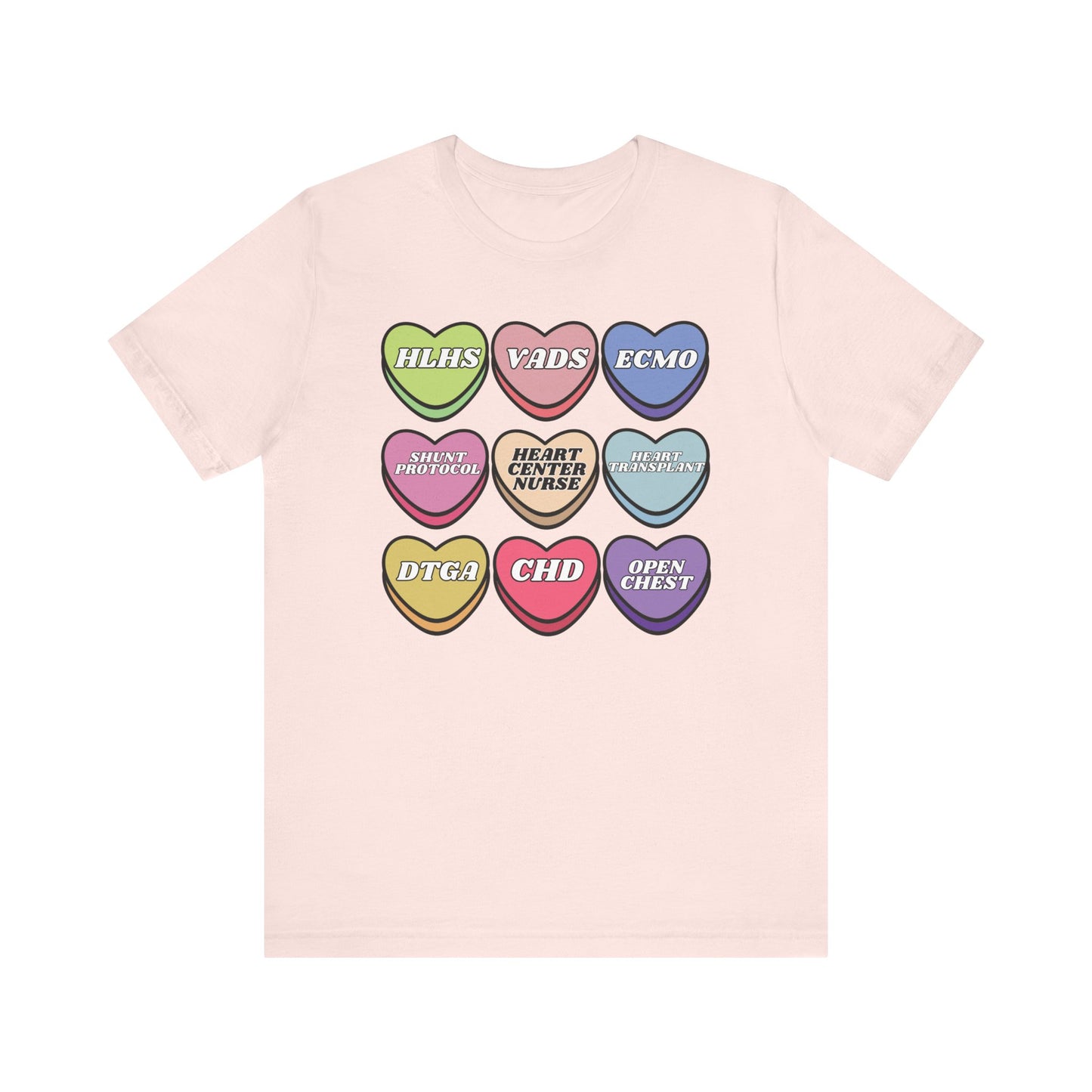 Heart Center Nurse Valentine’s Day comfy Bella Canvas T shirt , Cute Candy Heart Sayings, match your coworkers this Valentine’s Day