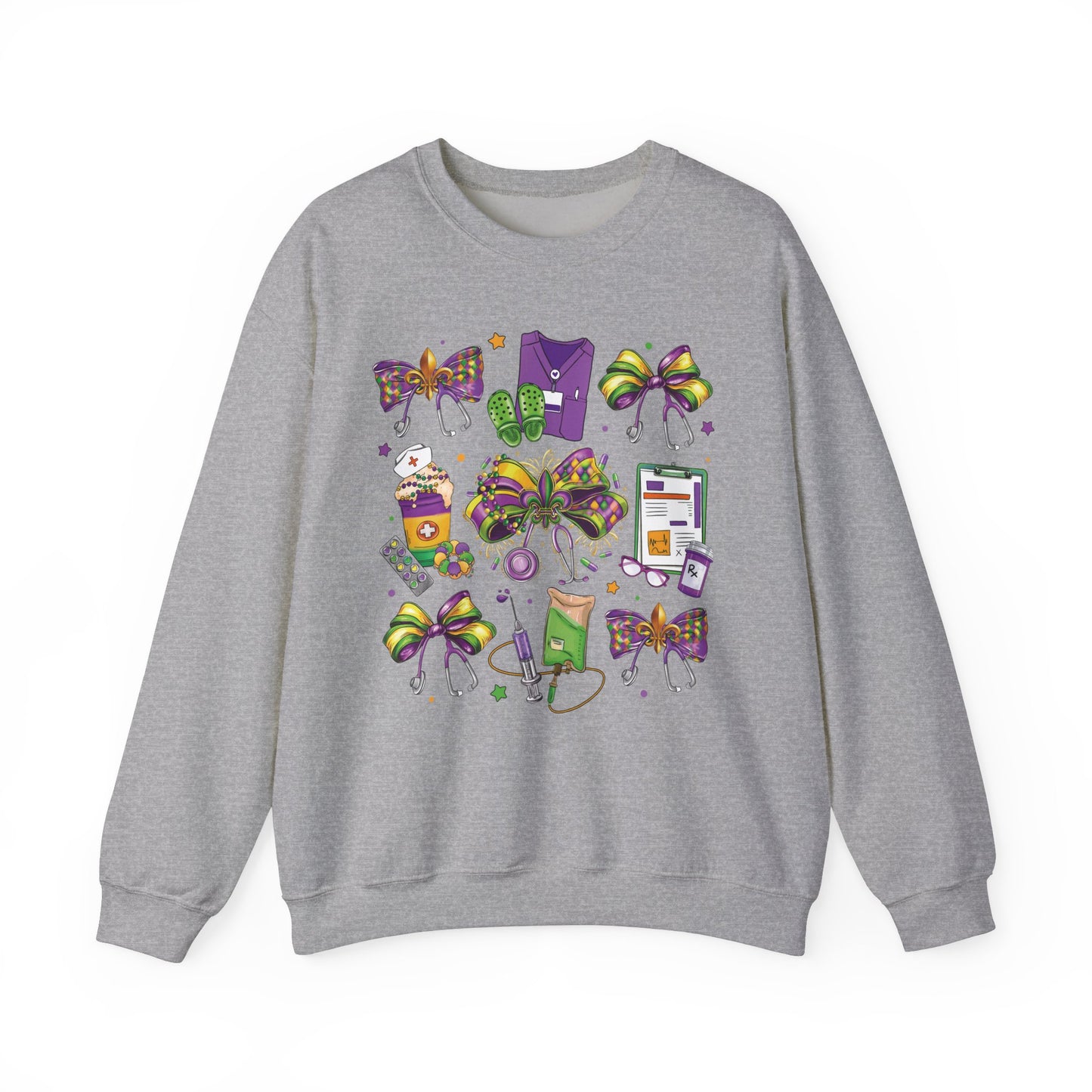 Mardi Gras Nurse Gildan Sweatshirt