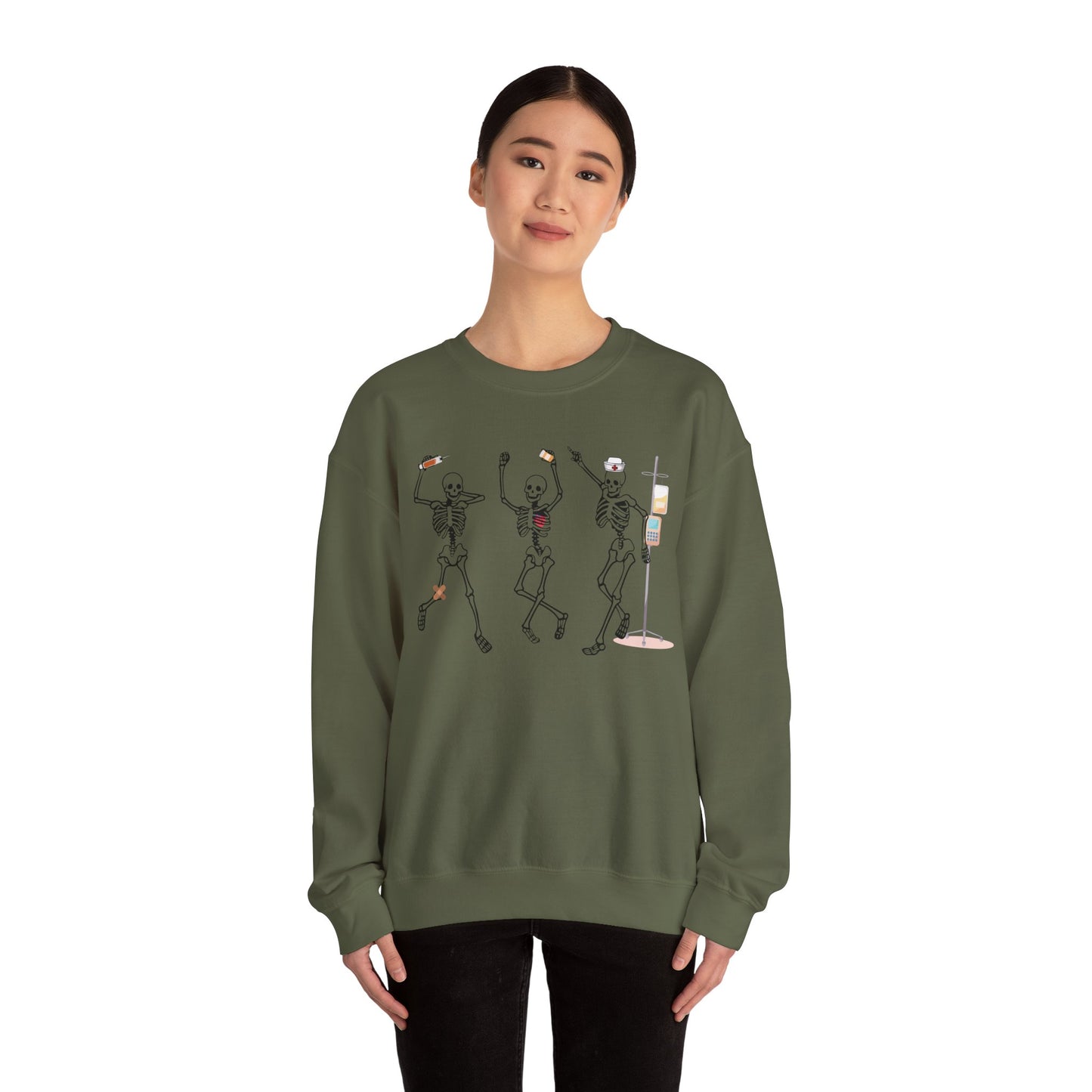 Dancing Skeleton Halloween Sweatshirt, Halloween sweatshirt, nurse sweater , spooky season, funny Halloween sweatshirt
