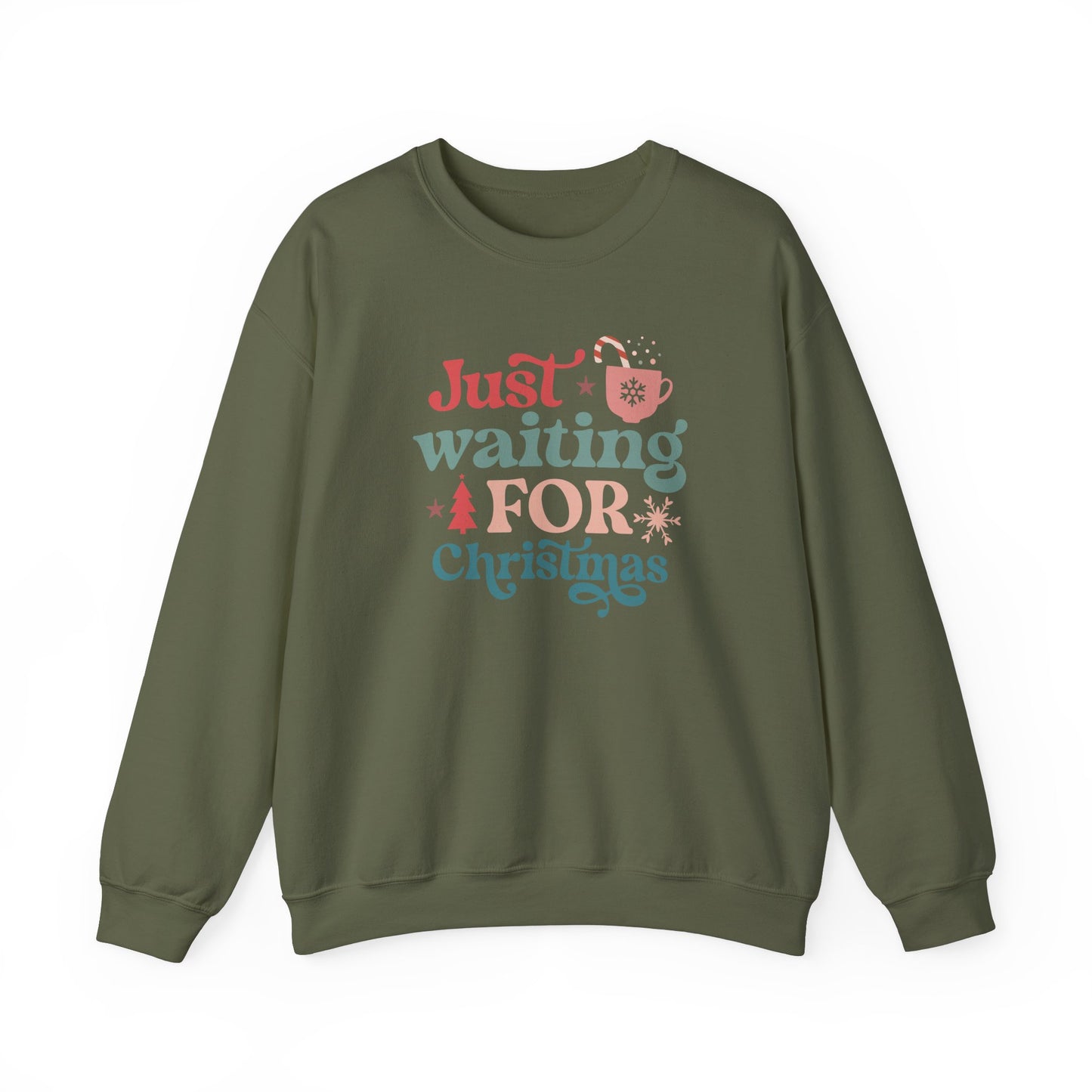 Just Waiting For Christmas Cozy Coffee Sweatshirt