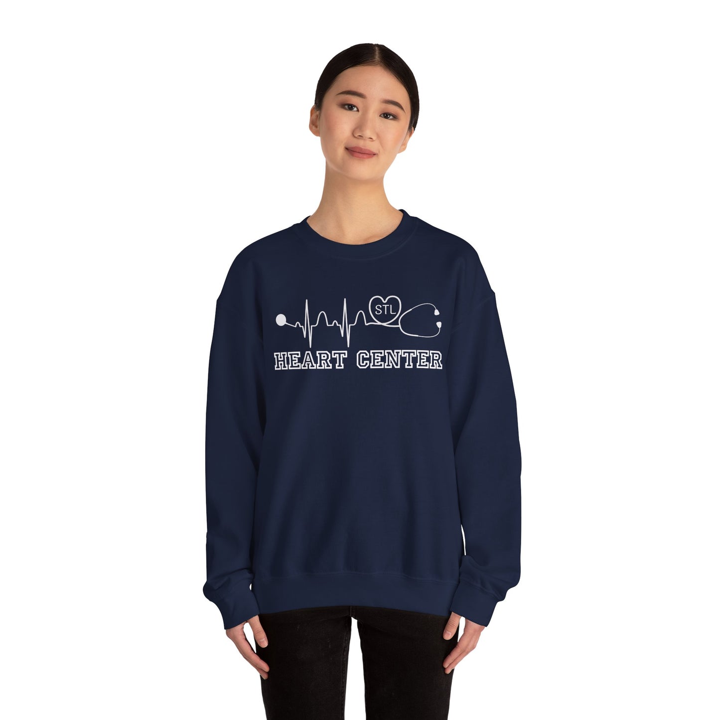 STL Heart Center EKG Gildan Sweatshirt, perfect to show you red and support heart disease!