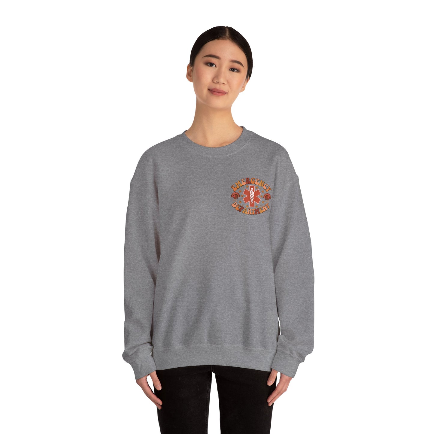 Copy of Turkey front ED sign, thanksgiving theme ED Nurse longsleeve , pediatric nurse shirt, comfort colors turkey nurse shirt, Peds nurse,fall nurse shirt