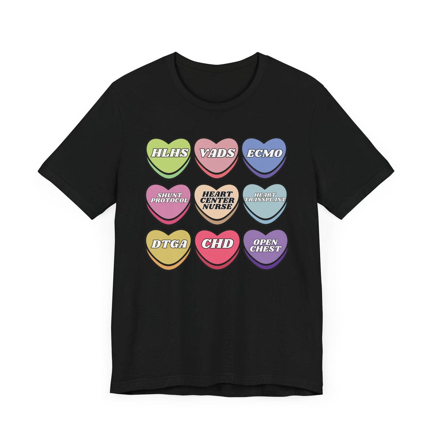 Heart Center Nurse Valentine’s Day comfy Bella Canvas T shirt , Cute Candy Heart Sayings, match your coworkers this Valentine’s Day