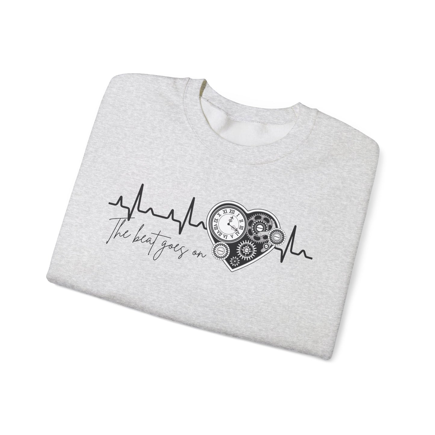 The beat goes on cardiology sweatshirt, cute and cozy mechanical heart gildan sweatshirt