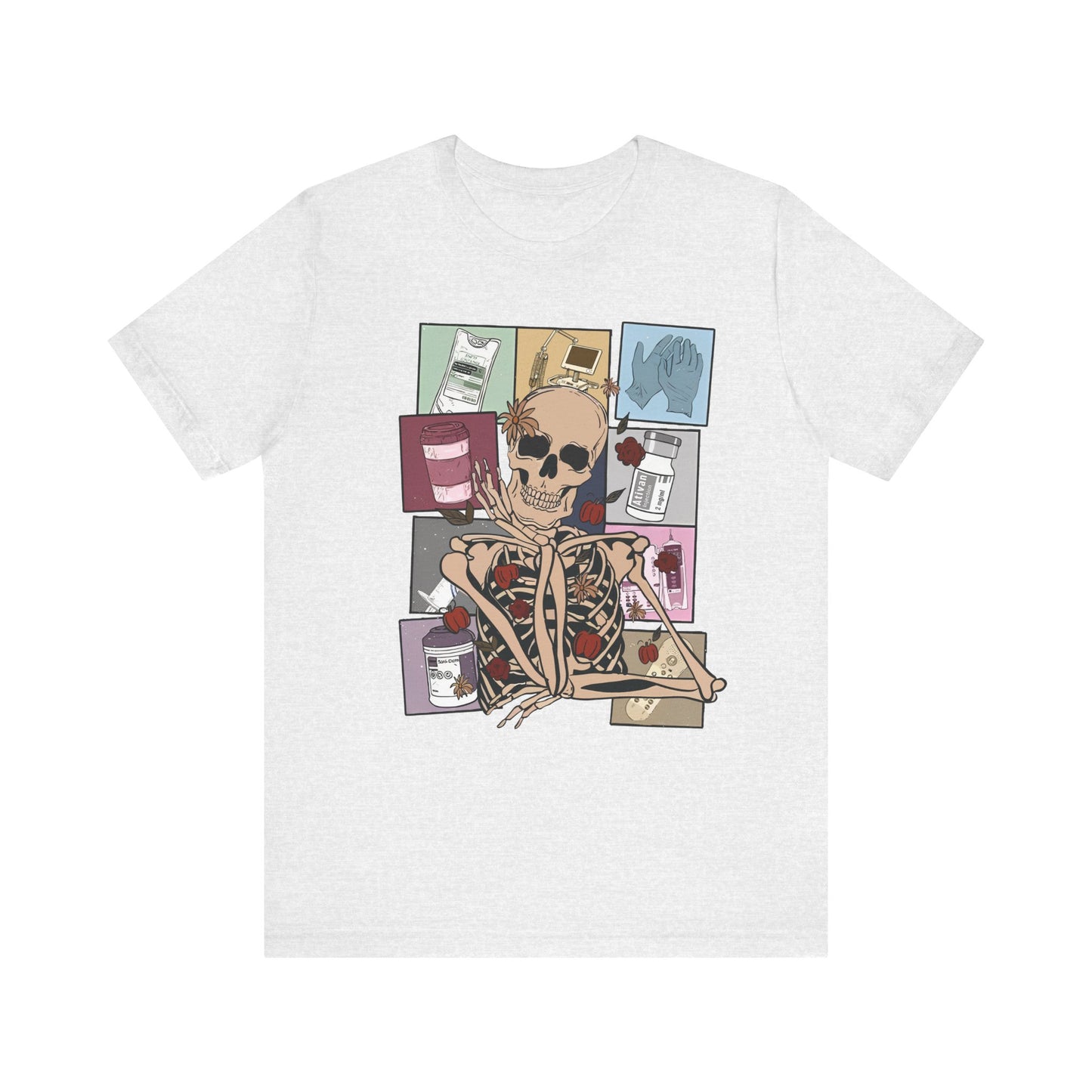 Funny skeleton nurse tshirt, Halloween sweatshirt, spooky season, ER RN, NICU nurse,  Halloween Nurse,, floral Halloween ghost,