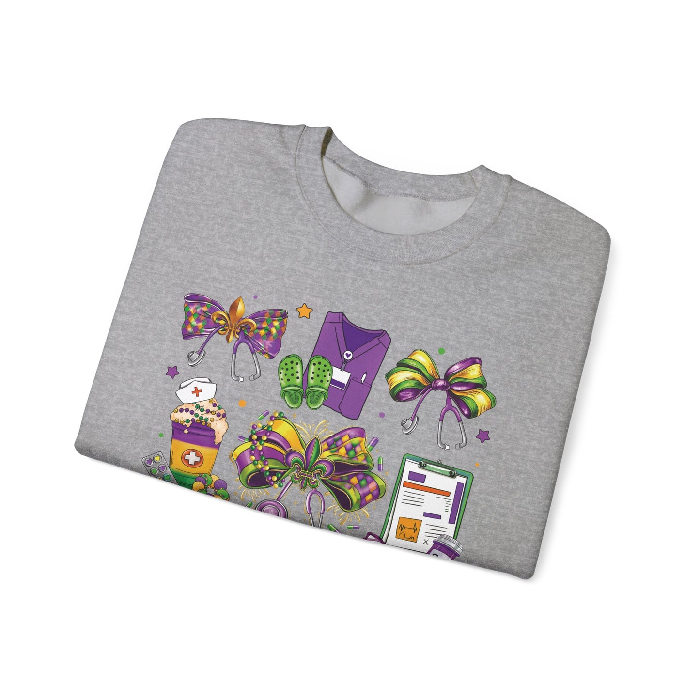Mardi Gras Nurse Gildan Sweatshirt