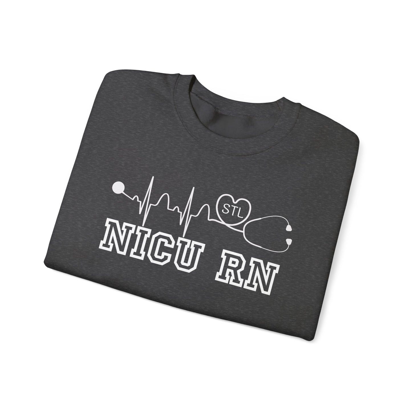 STL NICU RN Comfy Gildan Sweatshirt, EKG STL  love, wear out or at work!