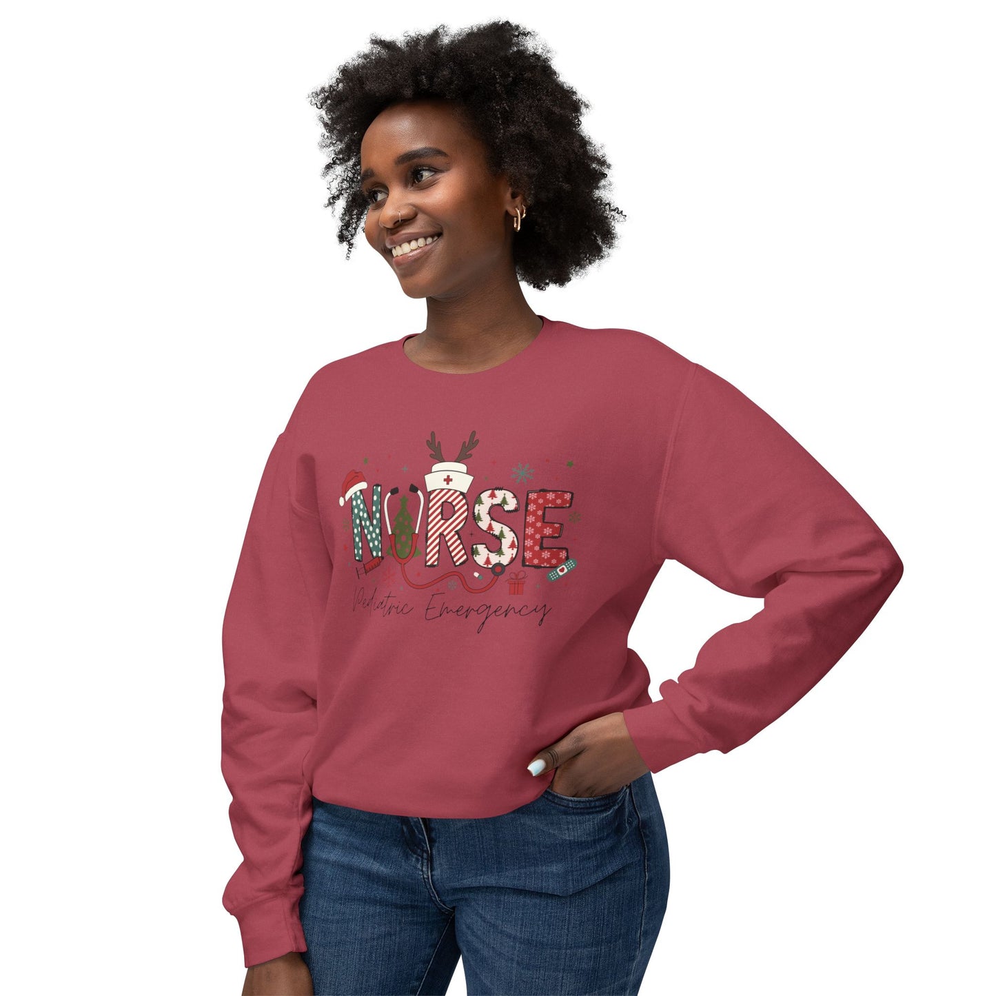 Comfort colors emergency pediatric Christmas nurse sweatshirt