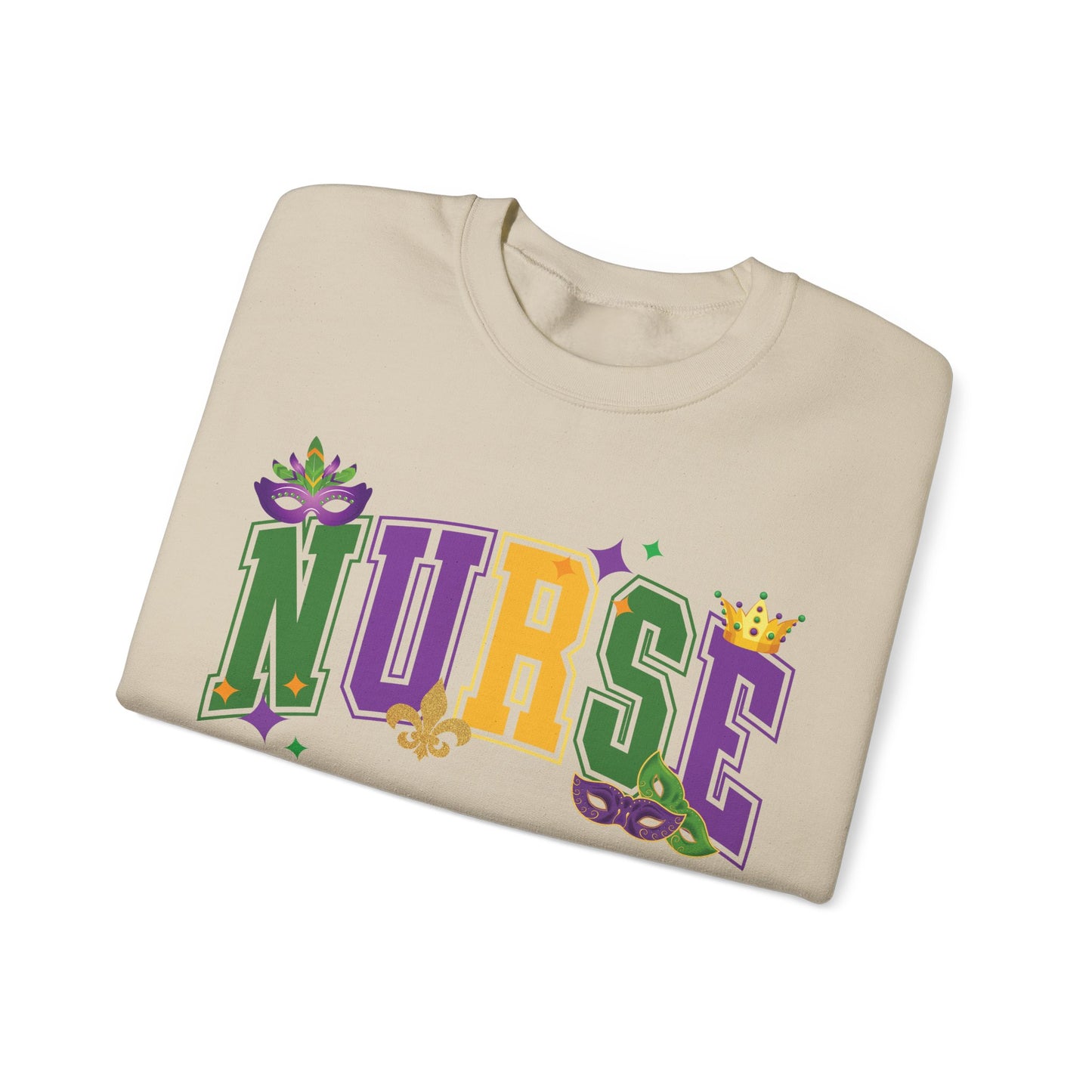 Mardi Gras Nurse Gildan Sweatshirt